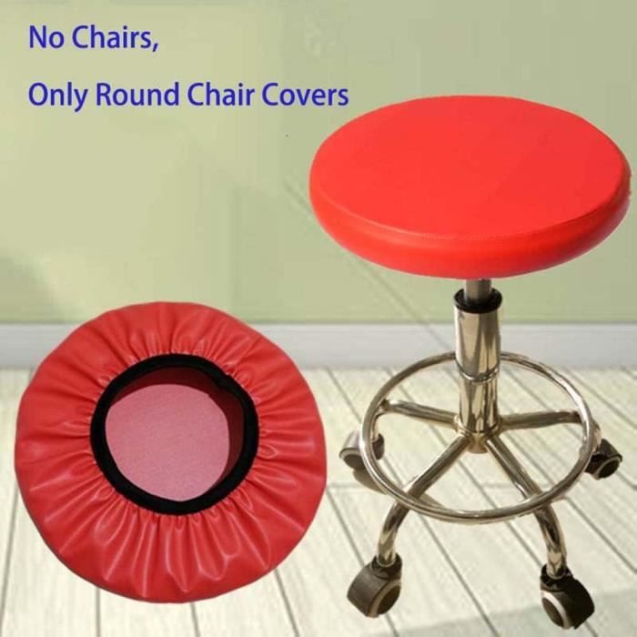 Housses de tabouret de bar rondes, imperméables en cuir synthétique avec élastique et fond antidérapant de 30,5 cm (sans remplissage