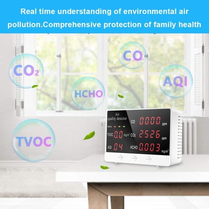 l'air Détecteur de qualité de l'air Test d'humidité TVOC HCHO