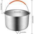 Panier vapeur pour autocuiseurs et casseroles de 5 litres, inox