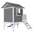 AXI Maison Enfant Beach Lodge XL en Gris avec Toboggan en Bleu | Maison de Jeux en Bois FFC pour Les Enfants | Maisonnette-3