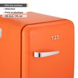 Mini Réfrigérateur Portable 40L, Mini Frigo de Chambre ou Hôtel - Silencieux, Réglages de Température, Retro, Orange-3