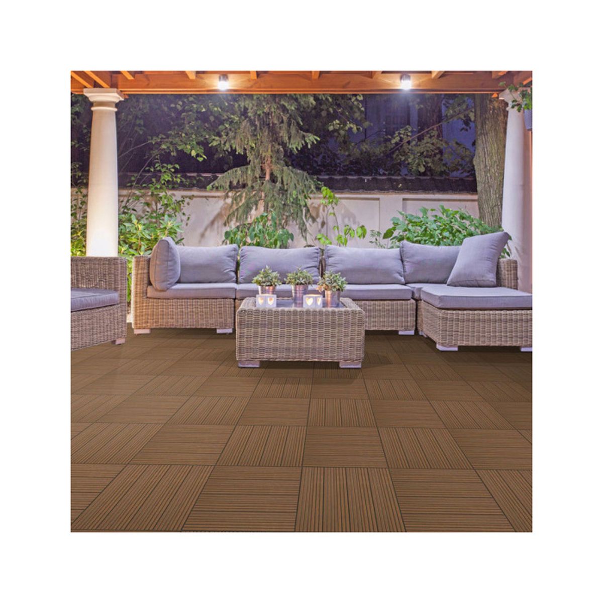 Lot De 6 Dalles Clipsables 30 X 60 Cm Terrasse Bois Composite Brun Exotique 1 08m Achat Vente Dallage Lot De 6 Dalles Clipsables Cdiscount