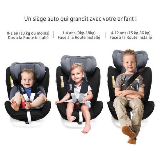 Siège auto pivotant 360°- Groupe 0/1 (de 0 à 18 kg)