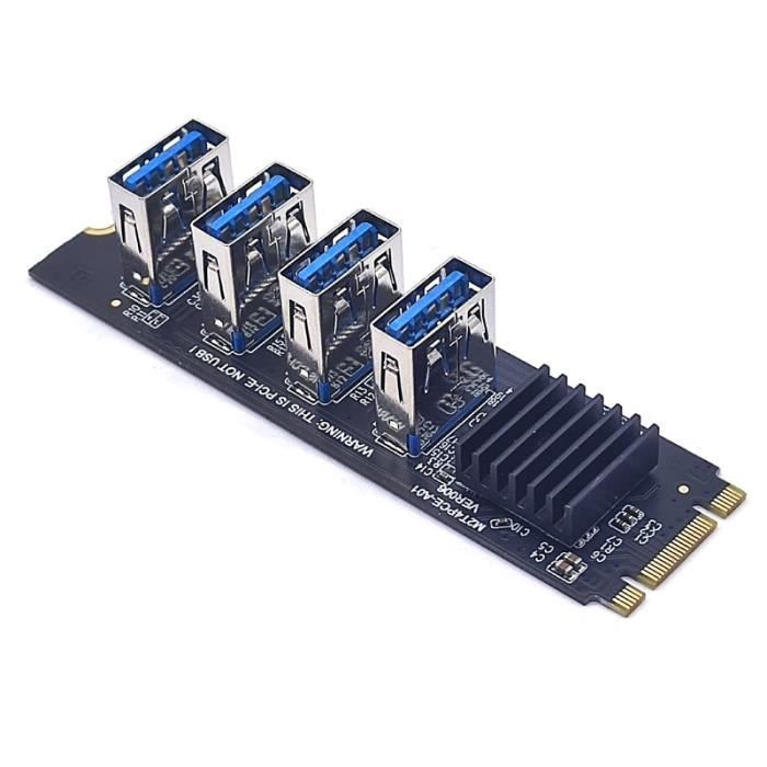 M.2 Carte Fille M2 NGFF NVME PCIE PCI Express X16 1 à 4 USB 3.0 Fente  Multiplicateur Adaptateur de Moyeu Pour - Cdiscount Informatique