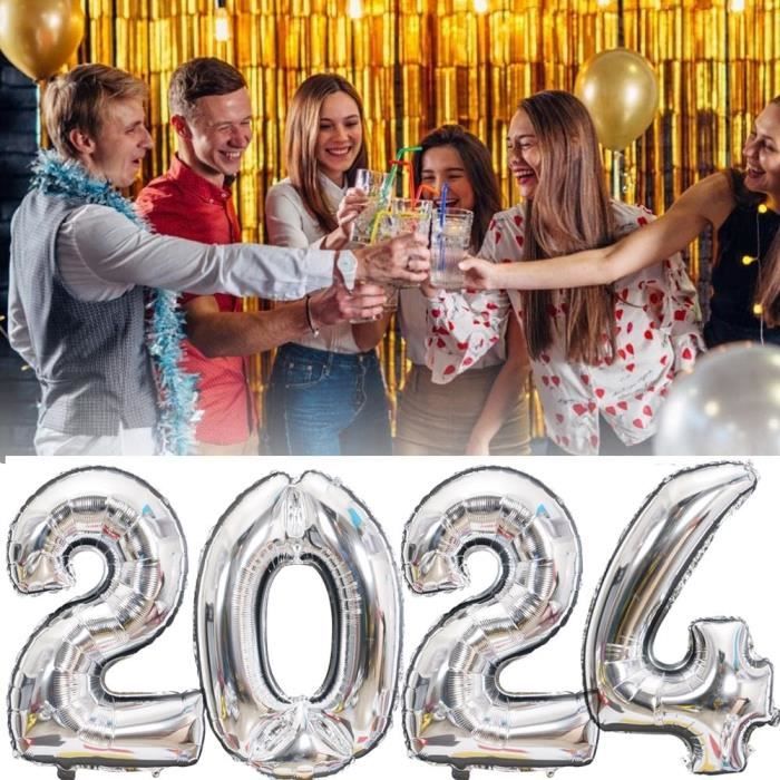 Nouvel An 2024 Numéro Foil Ballon Bonne Année Fête Noël