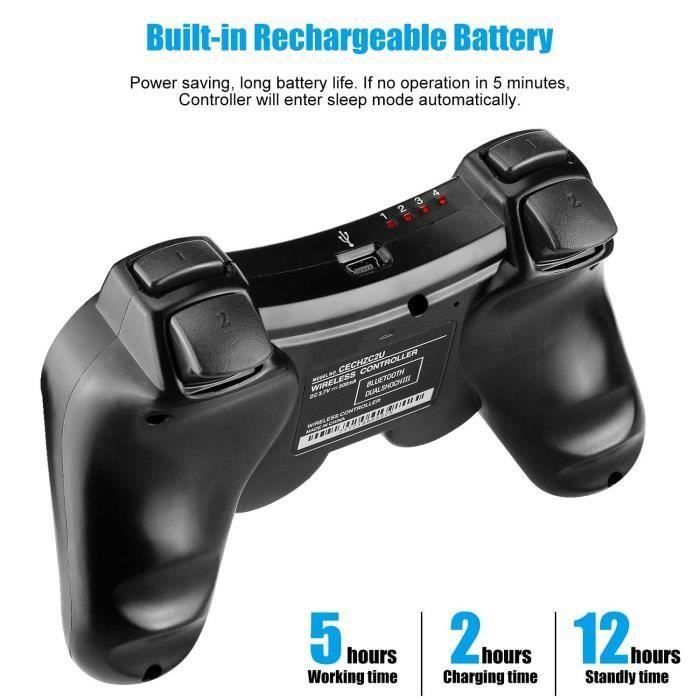 Wu International @ Manette PS3 - Bluetooth sans fil Poignée à six axes Pack lot de 2 manettes