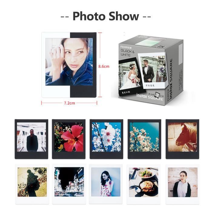 Fujifilm Instax Square Film 30 feuilles Papier photo Edge blanc et noir pour Fujifilm instax SQUARE SQ20 SQ10 SQ6 et SHARE SP 3 SQ Cdiscount Appareil Photo
