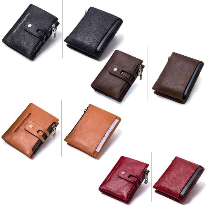 Portefeuille Pliant En Cuir Véritable Pour Homme Leatherboss - Marron, Porte-cartes, Photos - Neuf Avec étiquettes