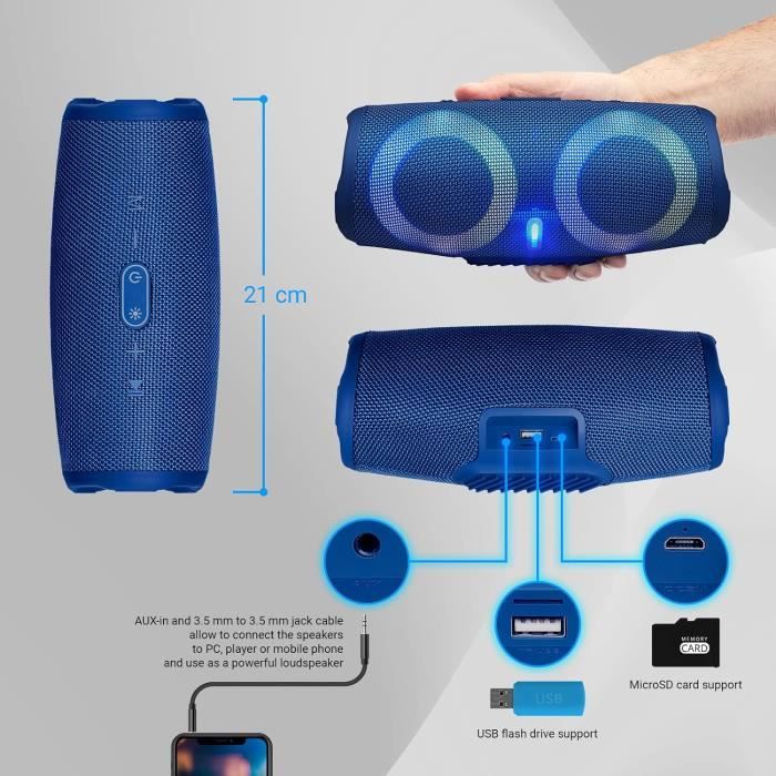 Enceinte Bluetooth® portable avec AUX-in, USB et micro SD