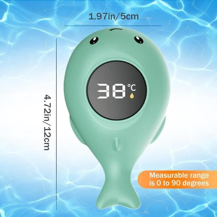 Thermomètre Bain Bébé VOSSOT Numérique - Affichage Couleur Changante, Sans BPA, Forme Loutre - Bleu