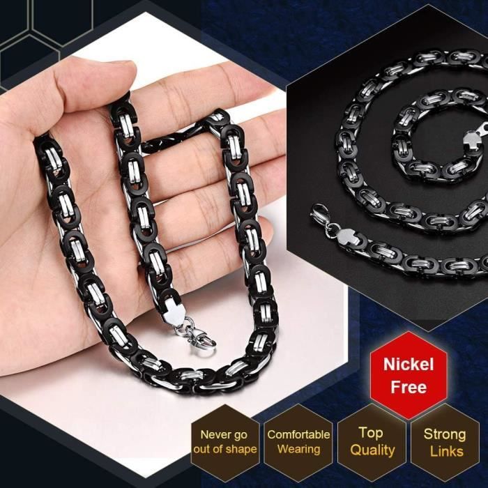 Collier Chaîne Byzantine En Or Pour Hommes Collier De Bijoux Byzantin Plat En Acier Inoxydable De 8mm 24 Cadeau Pour Père Du 7,33 € | DHgate