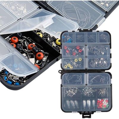 Kit Accessoires Pêche Complet - Leurres, Hameçons, Perles, Émerillons - Avec Boîte De Rangement