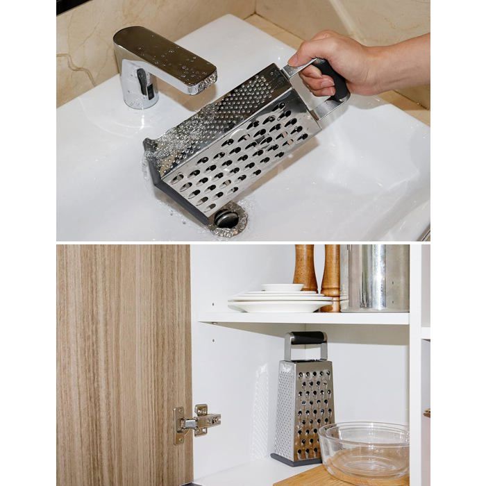 Râpe Multifonction En Inox - Râpe à Tambour Pour Légumes, Fromage, Concombre - 27 Cm - Argenté - 4