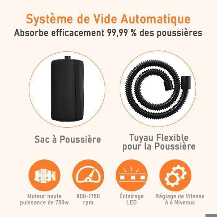 GOPLUS Ponceuse Girafe 750W pour Mur et Plafond-12 Disques