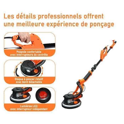 GOPLUS Ponceuse Girafe 750W pour Mur et Plafond-12 Disques