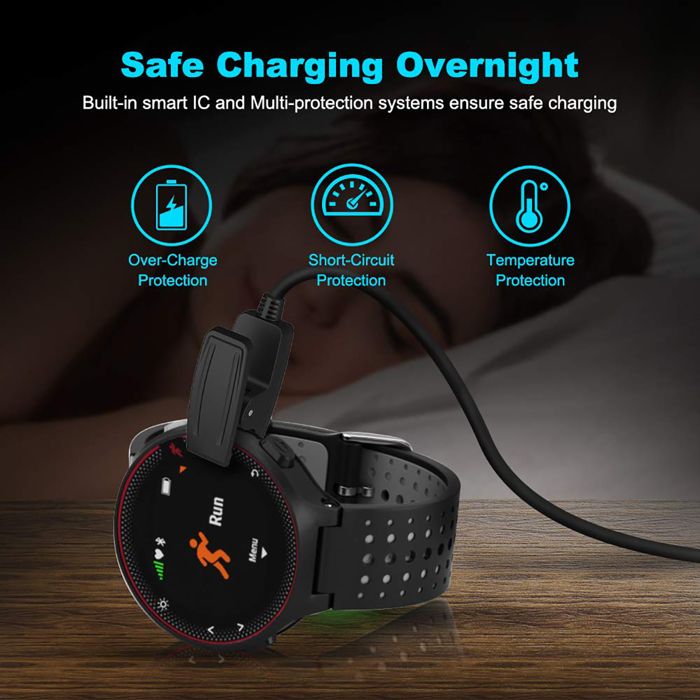 Câble Chargeur Magnétique USB Garmin Forerunner 735XT - 1 Mètre Noir Robuste