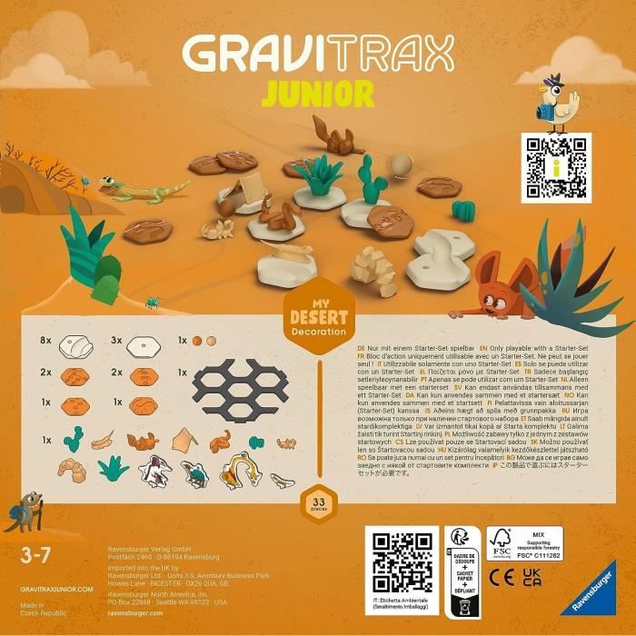 Gravitrax Junior - Set d'extension My Desert 33 pièces - Circuit de billes  - Jeu de construction créatif - Ravensburger - Dès 3 ans - Cdiscount Jeux -  Jouets