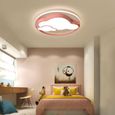 Enfant LED Plafonnier Rose Lampe de Plafond Nuage Rose Ronde pour Bébé Chambre Salon Luminaire Intérieur Eclairage Décoration-0