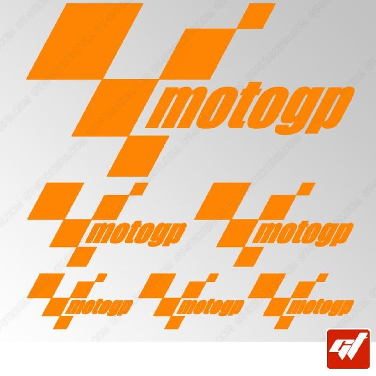 Planche 6 stickers Moto GP - ORANGE - sticker, autocollant, Moto, bike