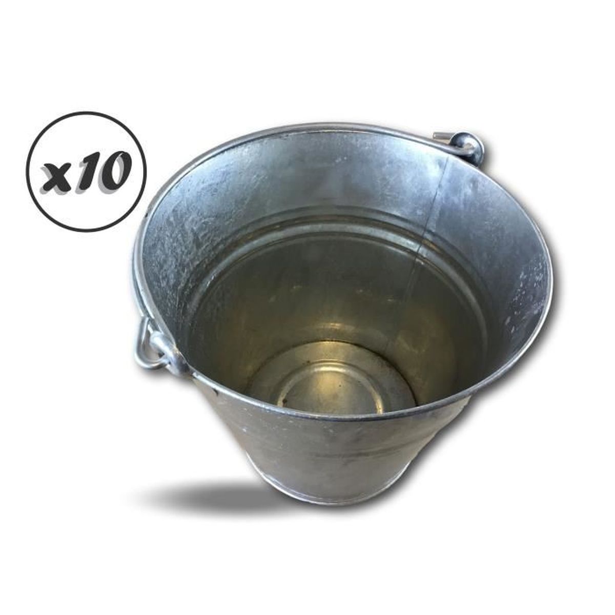 Seau En Acier Galvanisé 10 Qt - Conteneur Robuste Pour Usage Intensif