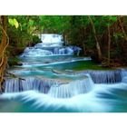 Papier Peint Intissé 352x250 cm (8,8 M2) Runa art 9036011b Tapisserie Nature de Cascade - 8 Bandes Faciles à Coller - Bleu