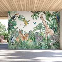 Papier peint panoramique jungle préencollé grand safari H 250 x L 360 cm