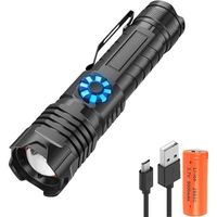 Lampe de poche tactique XHP99 rechargeable par USB, lampes de poche LED super lumineuses de 80 000 lumens avec 4 modes de gra