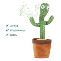 Statue deco,Peluche de Cactus dansant,jouet interactif parlant,plante électronique,jouet d'éducation précoce- Type English Version-A