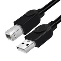 3M Câble Imprimante USB 2.0 A Mâle vers USB B Mâle Câble Scanner Compatible avec Imprimante HP, Canon, Epson, Lexmark (Pack de 3)
