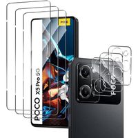 Verre Trempé pour Xiaomi Poco X5 Pro 5G 6.67", 3 Pièces Film Protection écran et 3 Pièces Caméra Arrière Protecteur, Anti-Rayures