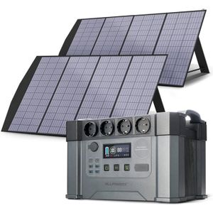 GROUPE ÉLECTROGÈNE ALLPOWERS S2000 Station d'alimentation portable 1500Wh 2000W (pointe 4000W) Batterie  avec 2 panneaux solaires pliables de 200W