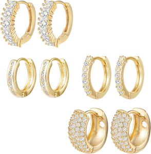 Boucles D'oreilles Créoles Or 14 Carats Fanglcy - 11mm Fermoir à Clic Sécurisé