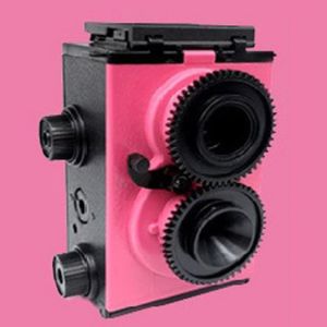 CAMÉSCOPE NUMÉRIQUE Rose-Caméra de film à double objectif bricolage, a