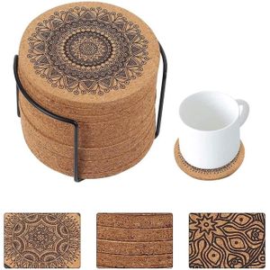 15 Dessous de Verre carrés en liège,pour Maison,Bureau Dessous de Verre fenihooy 30 Pièces Cork Coaster,Dessous de Verre en Liège Naturel 15 sous-Verres Ronds en liège