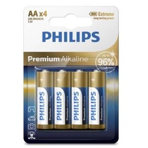 PILES PHILIPS Piles LR6 / AA Premium Alcaline - 1,5 V - Pack de 4