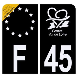 Pack De 4 Stickers Plaque Immatriculation LOSC Lille - Noir, Personnalisable Avec Numéro De Département