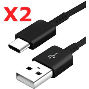 CÂBLE TÉLÉPHONE X2 Cable USB- Type C Chargeur Noir pour Samsung Galaxy A8 / S9 / S9Plus Noir X2 Couleur :