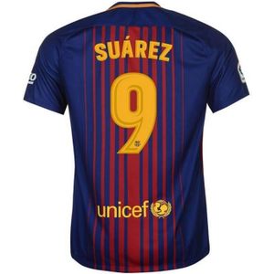 MAILLOT DE FOOTBALL - T-SHIRT DE FOOTBALL - POLO DE FOOTBALL Maillot Nike Homme FC Barcelone Home Flockage Officiel Suarez Numéro 9 Saison 2017-2018