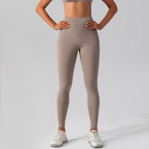 LEGGING Pantalons Femmes taille haute Séchage rapide Yoga Fitness Marron-2