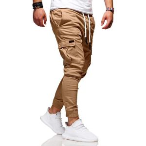 SURVÊTEMENT Homme Pantalon De Jogging Cargo En 60% Coton Pantalon Long Pantalon De Sport Pour Homme Salopette,Kaki,M