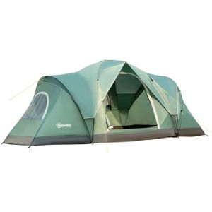 TENTE DE CAMPING Tente de camping familiale 5-6 pers. - porte, 2 fenêtres - vert