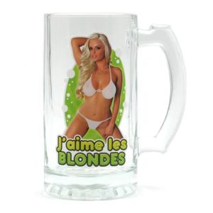 Verre à bière - Cidre Chope Thermosensible - J'aime les Blondes