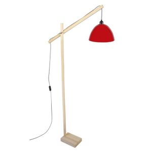 LAMPADAIRE TOSEL Lampadaire liseuse 1 lumières - luminaire intérieur - acier rouge - Style inspiration nordique - H180cm L80cm P25cm