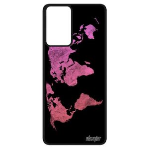 COQUE - BUMPER Coque pour A52 silicone Carte monde de protection globe rose geographie planete terre jolie pays metal made in France Samsung