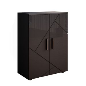 MEUBLE BAS COMMODE SDB Vicco meuble de rangement de salle de bain Irma, Anthracite Haute brillance, 60 x 81 cm