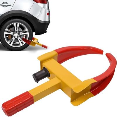 Antivol Sabot De Roue Jaune | Pour Voiture, SUV, Camping-car, Camion - Acier Renforcé Avec Ventouse De Protection