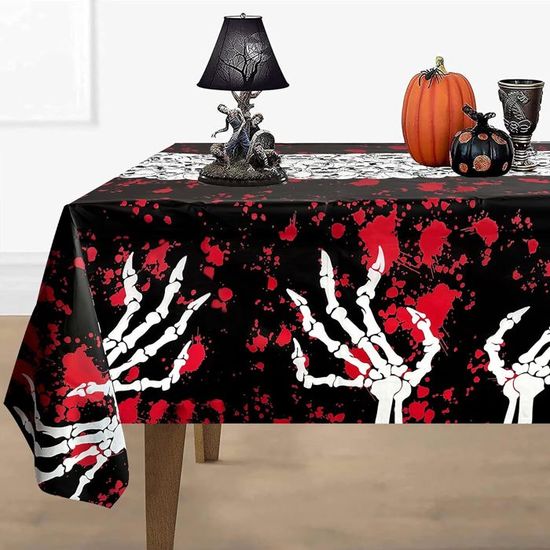 DIVINA VITAE Mantel De Halloween 3 Piezas 137 X 182 Cm, Fiesta Huellas