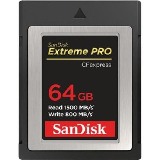 sandisk - cards     sdcfexpress 64gb extreme pro 1500mb/s r 800mb/s w 4x6