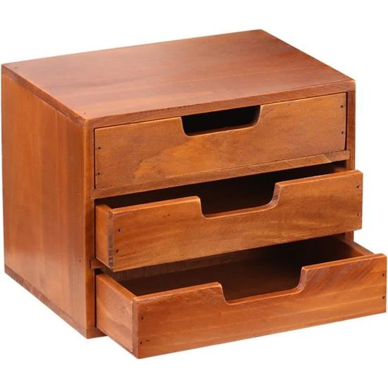 Armoire Vintage 14 Tiroirs En Bois Et Fer - Rangement Bureau Ou Bijoux