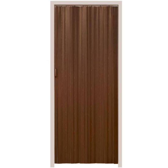 Porte accordeon pliante PVC salle de bain extensible coulissante largeur 80 cm marron